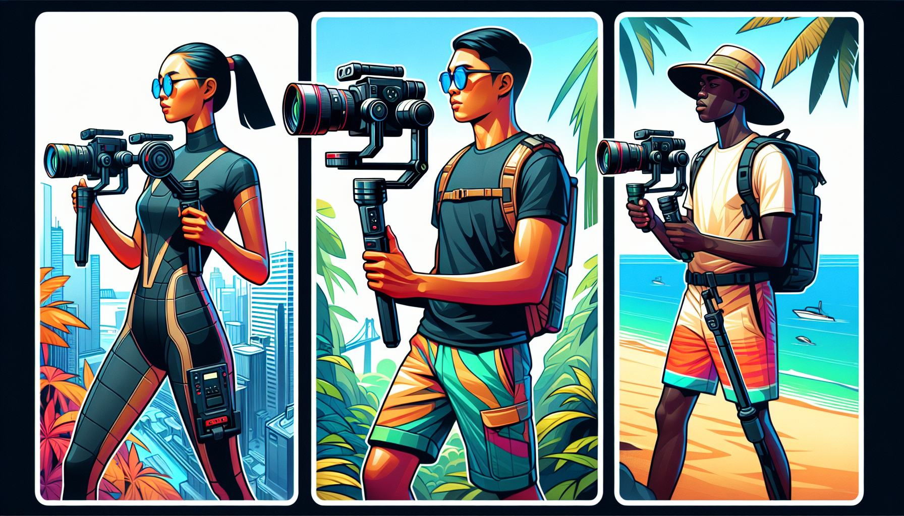 Three DJI Gimbal Stabilizers Designed for Recording Video While Moving